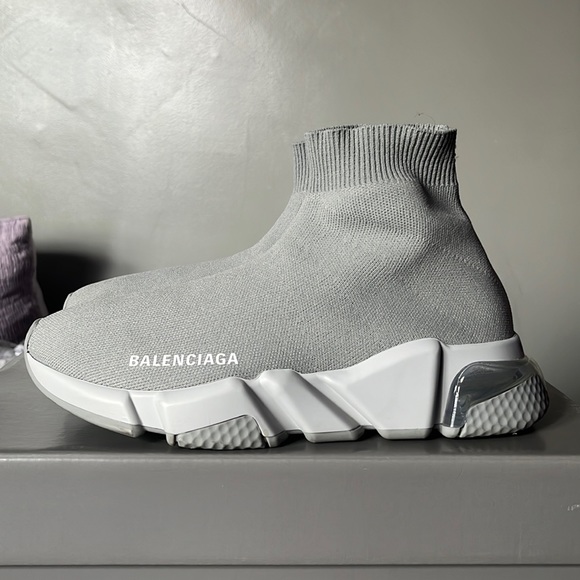 Balenciaga Clear Sole Grey Speed Sneaker - Picture 1 of 8